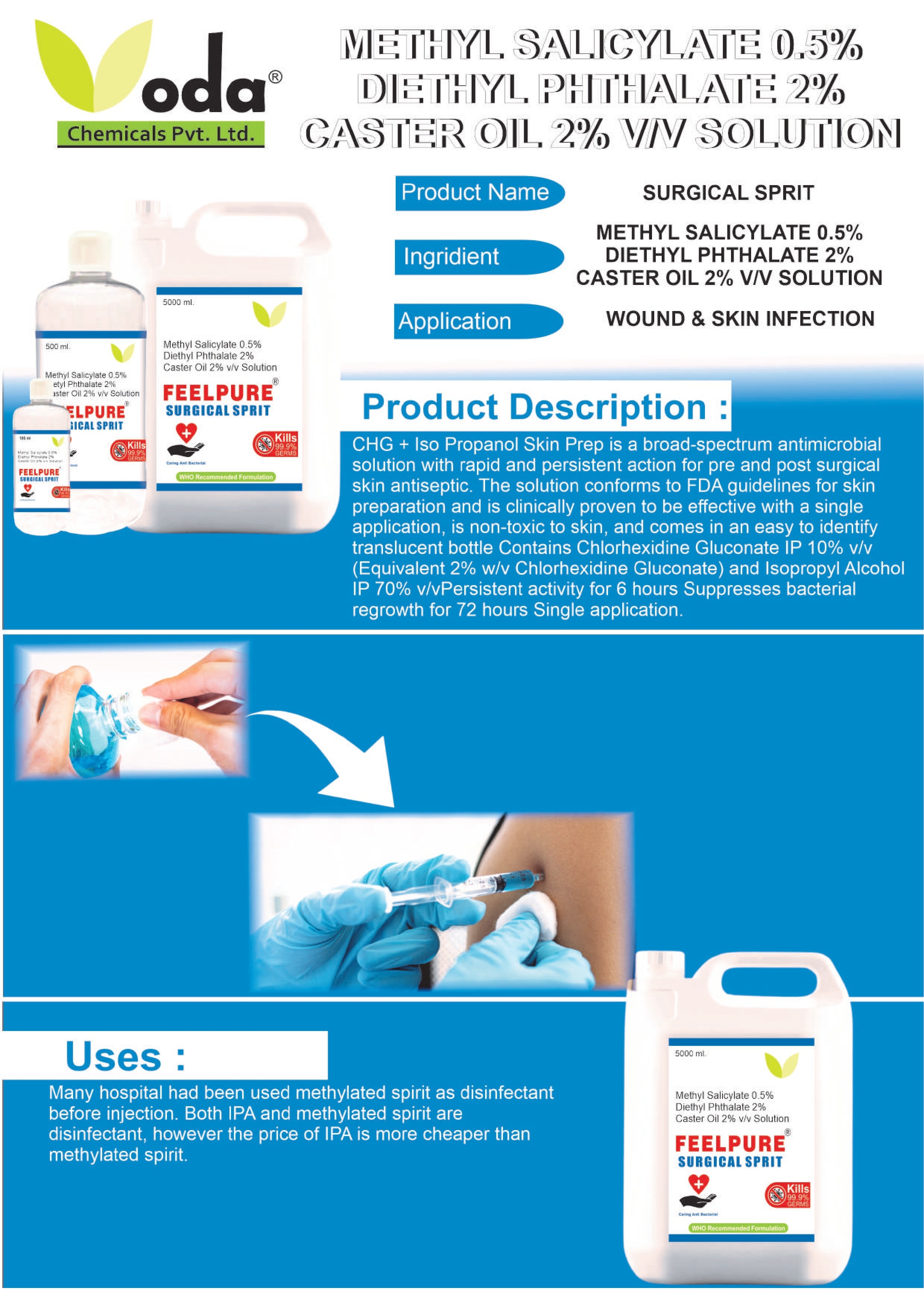 Surgical Spirit Ethyl Alcohol 96% Solution 500ml