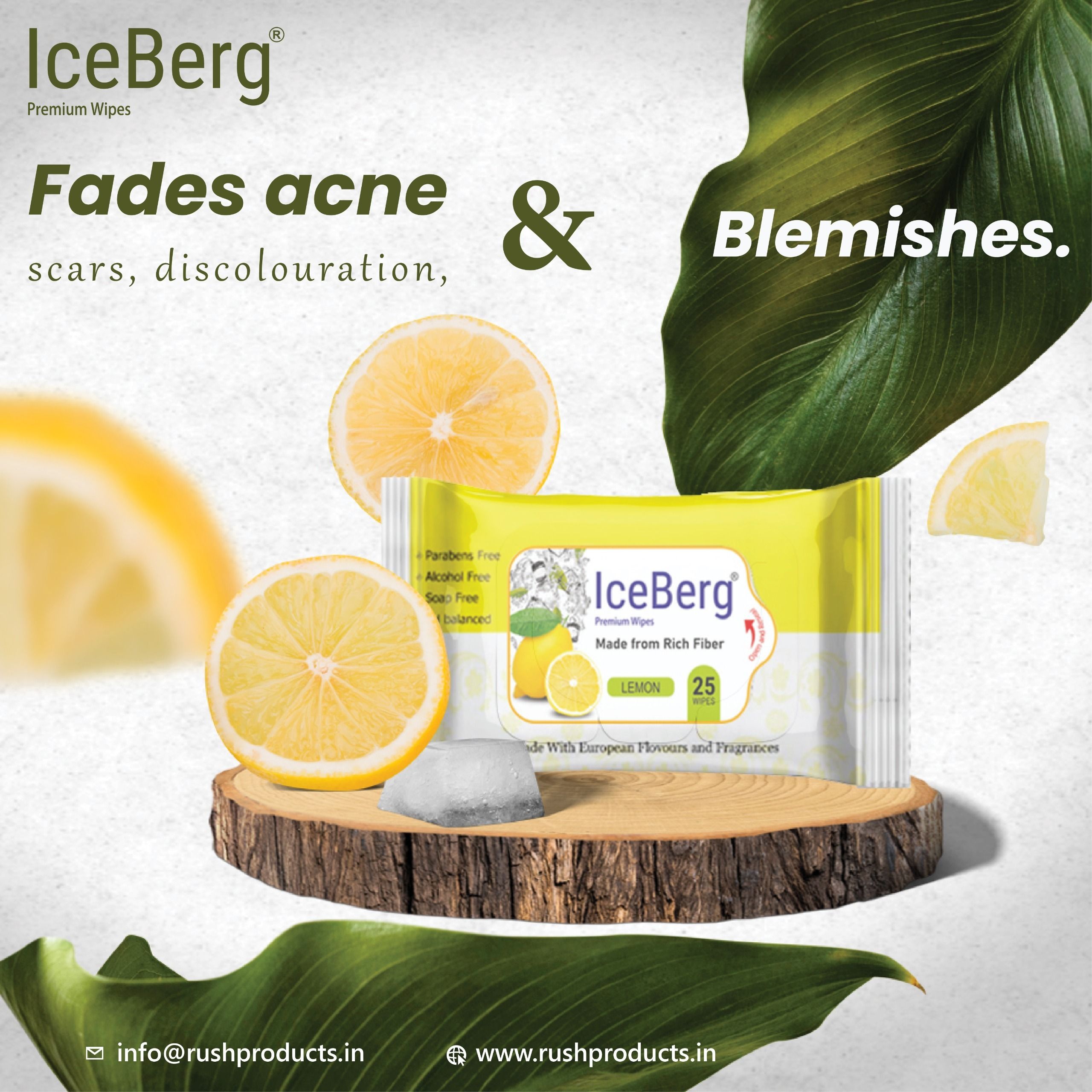 ICEBERG PREMIUM REFRESHING LEMON WET WIPES