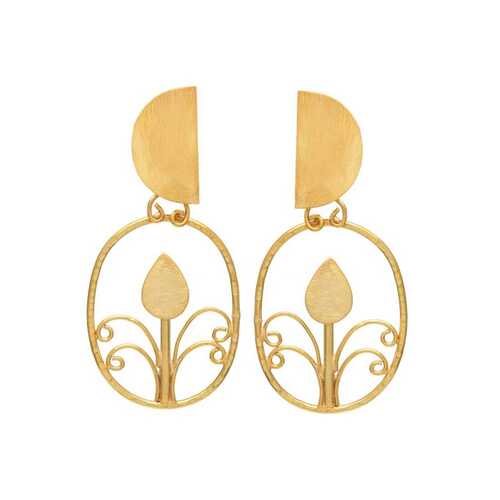 New arrival golden hiding tree design Brass earrings