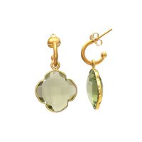 new arrival woman drop earring with green amethyst hydro stone