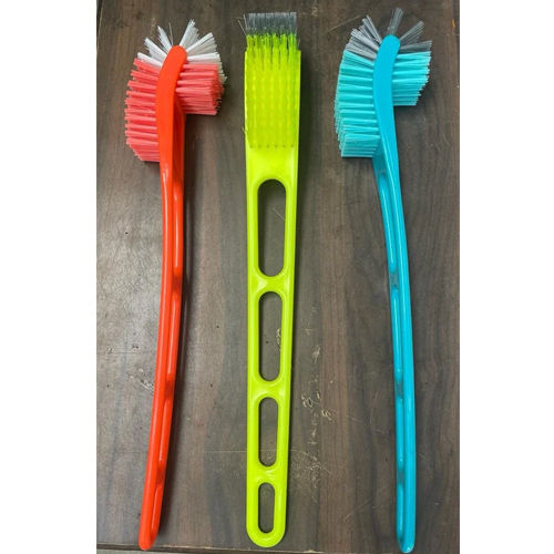 Double Hockey Handle Toilet Cleaning Brush - Material: Plastic