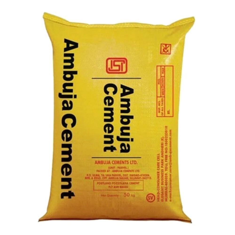 50Kg Ambuja Cement - Color: Grey