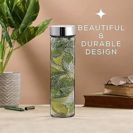 Croco Wide Mouth Glass Water Bottle