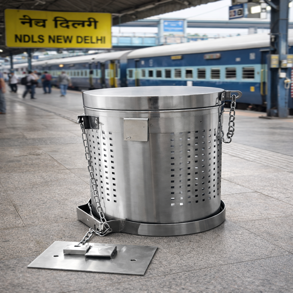Stainless Steel Indian Railways Dustbins - Application: Industrial