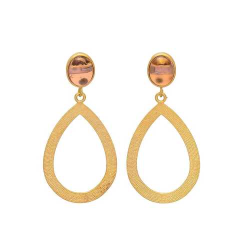 New arrival golden drop and gemstone earring