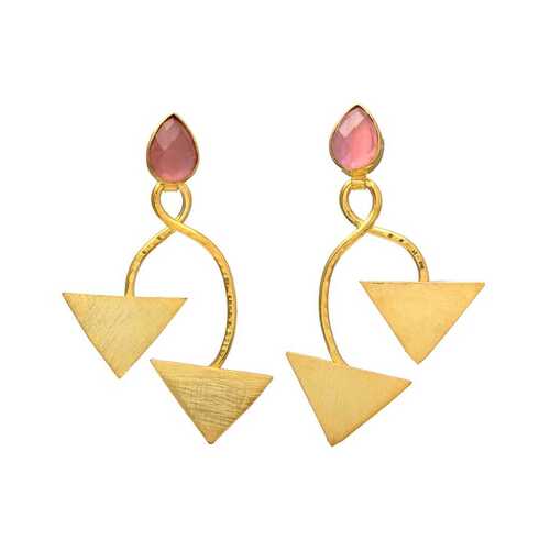 New arrival triangle shaped long Brass earrings