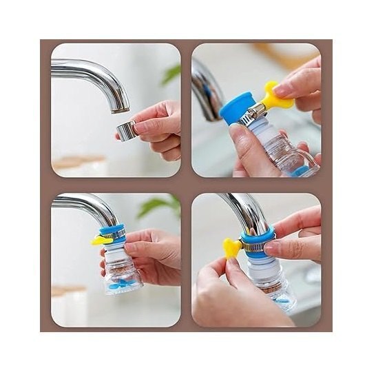 Mitsico 360 Degree Water Filter Tap Water Saving Faucet Water Faucet Adjustable Water Valve Splash Water Faucet,Extender Sprayer for Kitchen Bathroom Health Faucet (Multi-Color) | Pack of 1 |