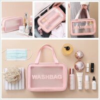 Mitsico 3 Pc wash bag Cosmetic Pouch, Make up Bag for Home & Travel, Toiletry Bag for Cosmetics, Brushes, Accessories Set of 3 - Wash Bag