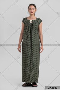 Fine Cotton Bip Nighty - Plus Size, Printed Cotton Fabric | Available in 3 Colors for All Seasons