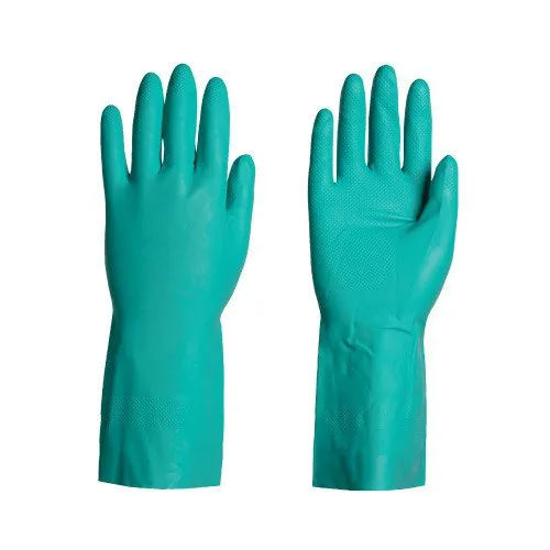 Nitrile Chemical Resistant Safety Gloves - Color: Green