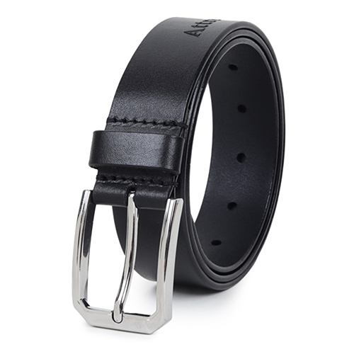 Mens Black Leather Belt - Buckle Material: Steel