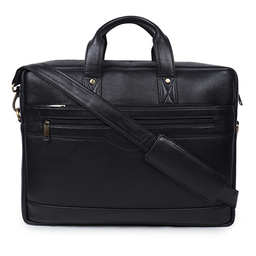 Black Color Laptop Leather Bag - Color: Different Available