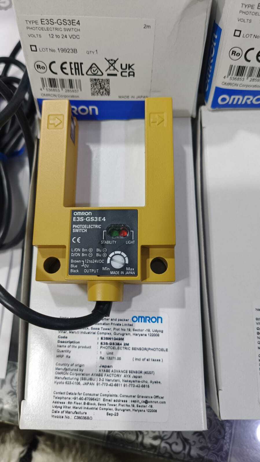 OMRON PHOTOELECTRIC SWITCH, E3S-GS3E4