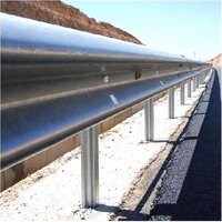Single Side Single W Beam Crash Barrier - Color: Silver