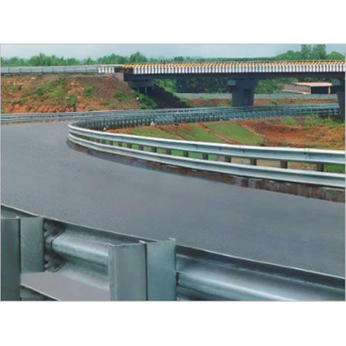 Single Side Double W Beam Crash Barrier - Color: Silver