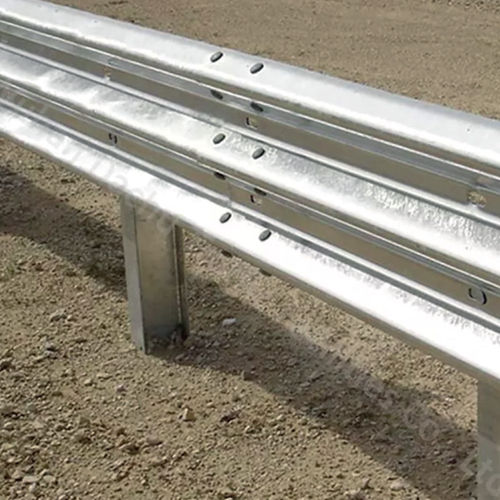 Single Side Single Thrie Beam Crash Barrier - Color: Silver