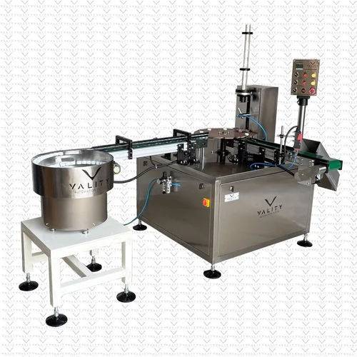 Double Head Cap Wad Lining Machine - Color: Silver