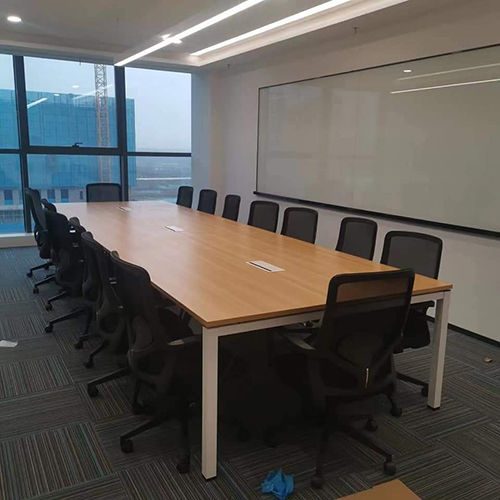 Office Conference Table - PVC Material, Customizable Size & Brown Color | Moisture-Proof, Easy To Clean, Elegant Polished Finish