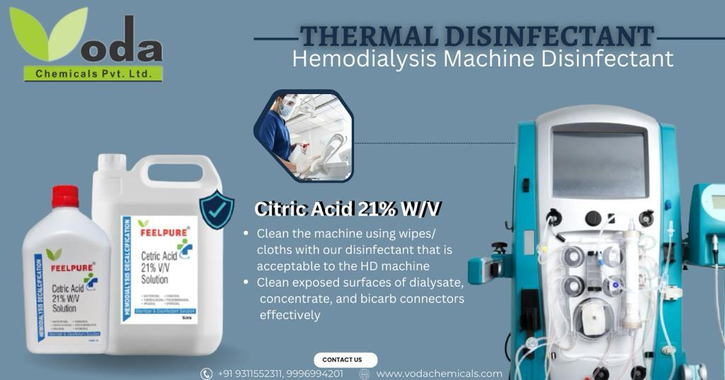 Thermal Disinfectant Citric Acid 50% Solution DIALYSIS MACHINE DISINFECTANT 1 Liter