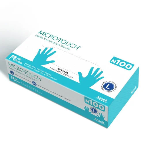 N100 Nitrile Examination Gloves - Color: Blue