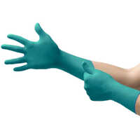 Nitrile Neoprene Powder Free Chemical Resistant Disposable Gloves - Nitrile Material, Plus Size, Striking Green Color | Industrial Grade, Eco-friendly, Single-use Design