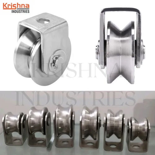 Stainless Steel Gate Roller Wheel - Color: Silver