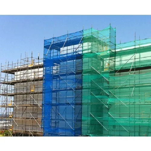 Industrial Scaffolding Netting - Color: Green & Blue