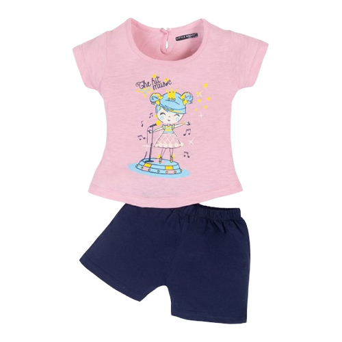 Kids Girls Cotton T-Shirt With Shorts