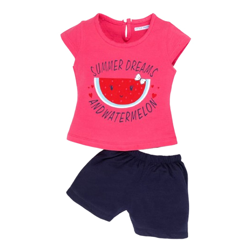 Kids Girls 100% Cotton T-Shirt with Shorts