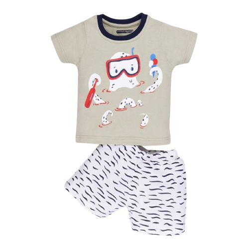 Kids Girls Printed T-Shirt With Shorts
