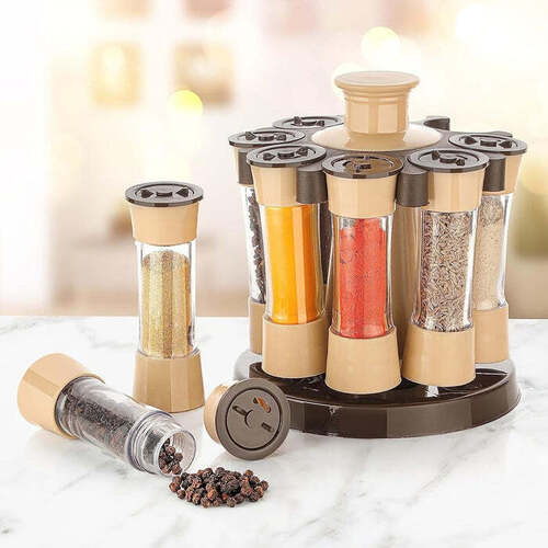 Revolving Spice Rack For Kitchen And Dining Tables - Color: Transparent