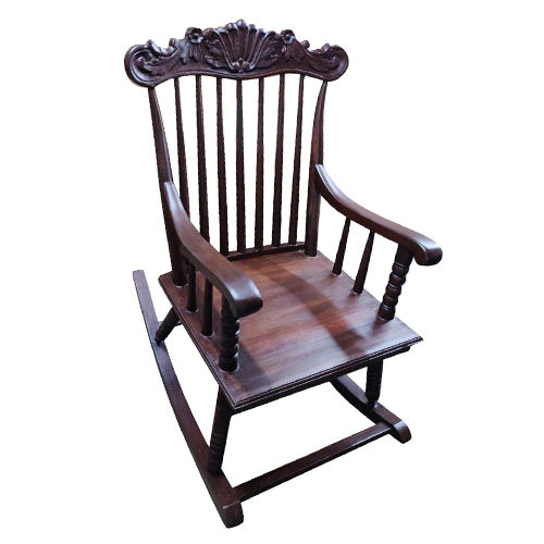 Burma Teak Rocking Chair With Carved Headrest - Color: Different Available