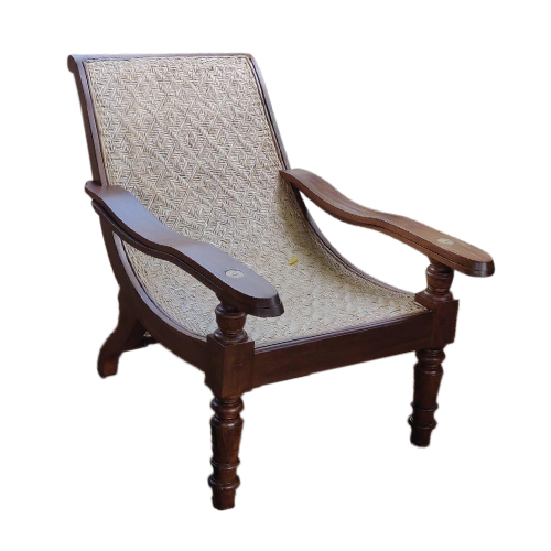 Burma Teak Wooden Chair Canned With Pure Bamboo