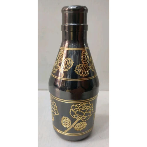 Brass Mukhwas Screw Cap Bottle - Color: Golden