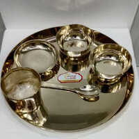 Bronze Dinner Set - Brass Construction, 6 Elegant Pieces In Golden Color | Easy To Clean, Recyclable, Polished Finish
