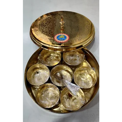 Antique Brass Spice Box - Color: Golden