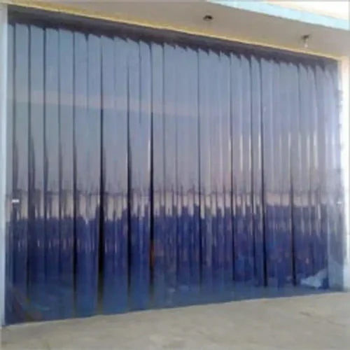 PVC Strip Curtains - PVC Material, 200 mm Size, Blue Color | Ideal for Office Use, Plain Style