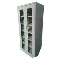 Mild Steel Library Glass Door Almirah - Color: Grey