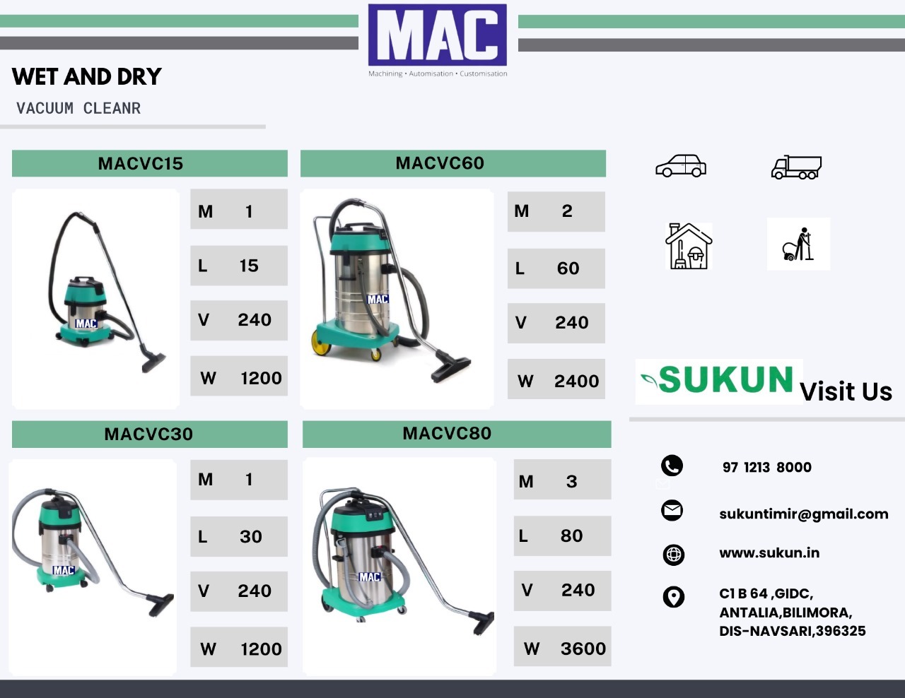60 Ltr Wet and Dry Vacuum Cleaner