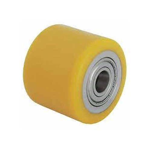 Mhe PU Load Wheel - Plastic, 80mm Size, Yellow Color | 2000 Kgs Load Capacity, Powder Coated Finish, Industrial Use