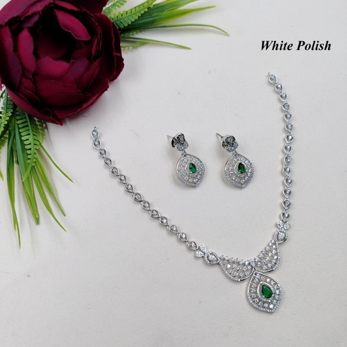 Shiny American Diamond Necklace Set