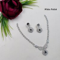 Shiny American Diamond Necklace Set