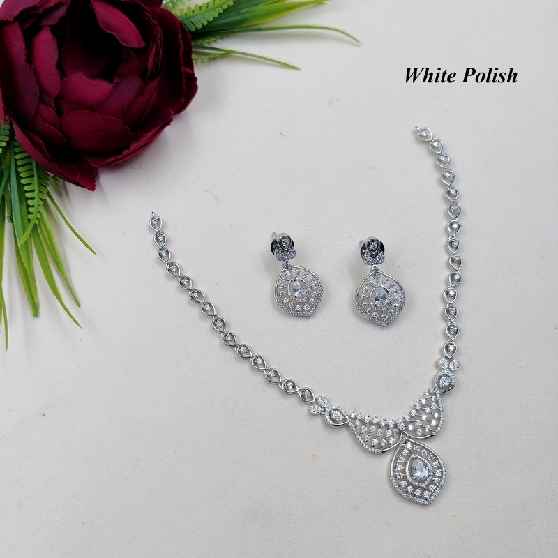 Shiny American Diamond Necklace Set