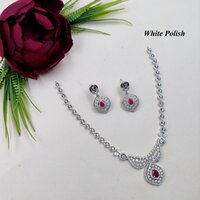 Shiny American Diamond Necklace Set