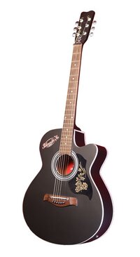 Beginners - Guitar - Wood, Standard Size, Matte Black | Non-electric, Open Gear Tone, Boxwood Fingerboard For Enhanced Playability