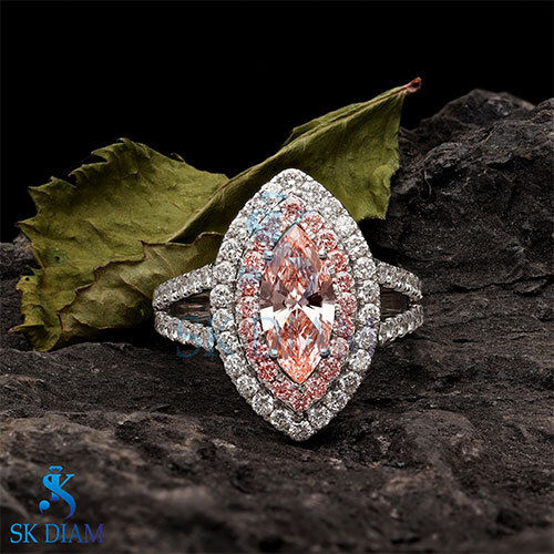 Diamond Ring for Women | Pink Marquise | SK Diam | Diamond Jewellery