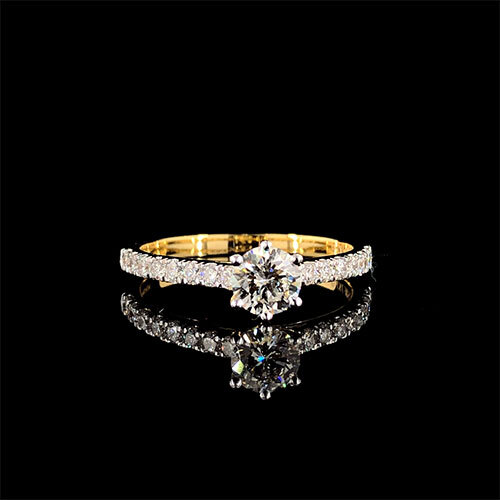 18kt Diamond Gold Solitaire Ring With Lab Grown - Diamond Carat Weight: 1.50 Carat