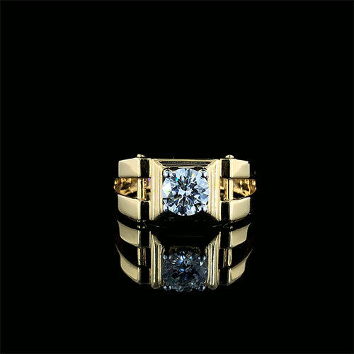 1.00 Carat Lab-Grown Diamond Ring In 18Kt Yellow Gold - Diamond Cut: Excellent