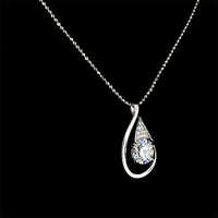 Solitaire Diamond Necklace Pendant | Sk Diam - Color: Silver