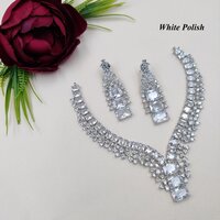 Shimmering  Designer American Diamond Necklace Set